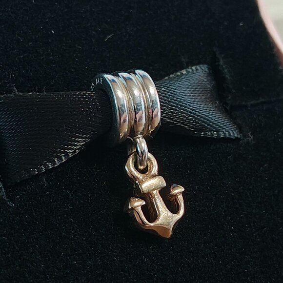 Pandora Jewelry - Authentic Pandora Anchor Dangle Charm 790225 Silver & 14K Gold